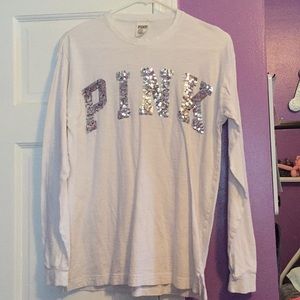 long sleeve sequin PINK shirt